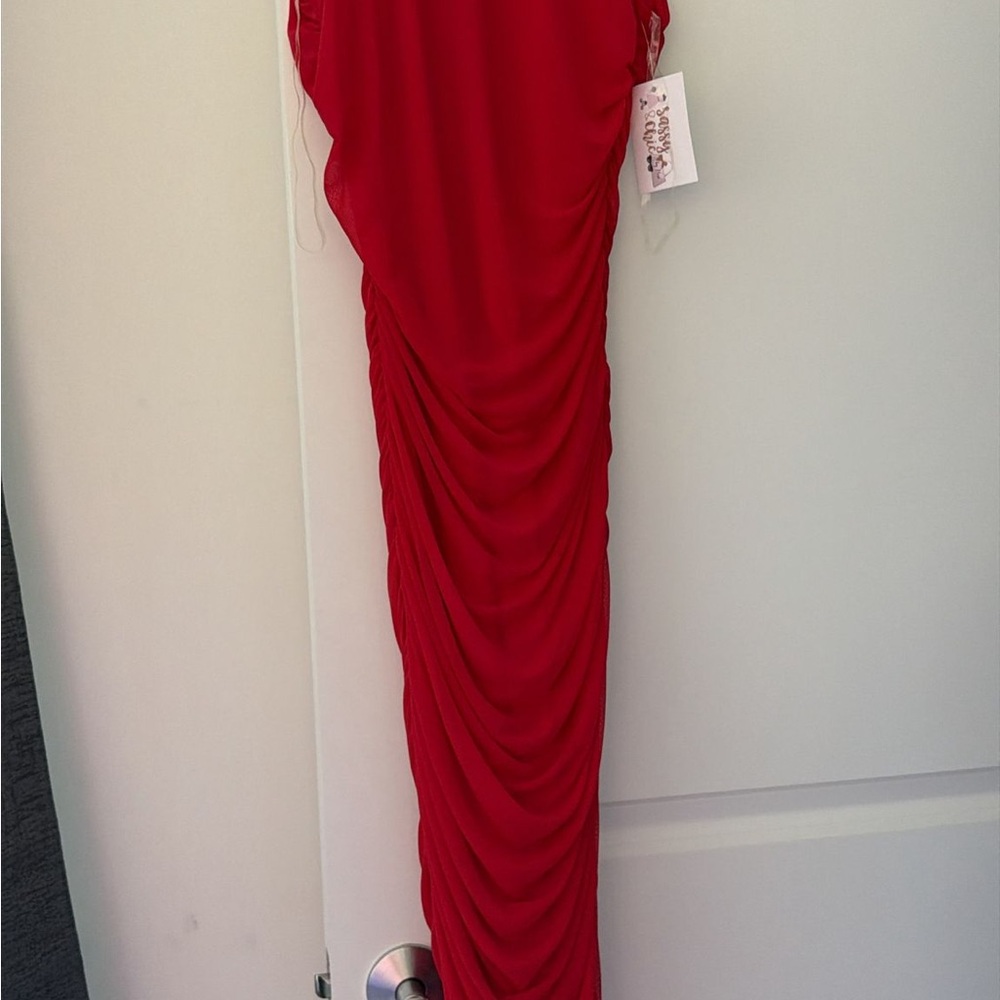 Chic One Shoulder Red Dress